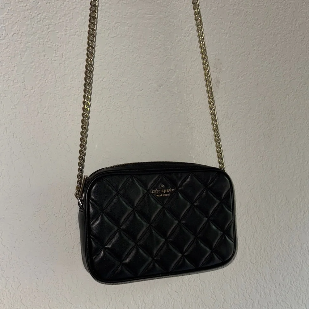 Kate Spade Black Quilted Crossbody Camera Bag - Picture 7 of 10